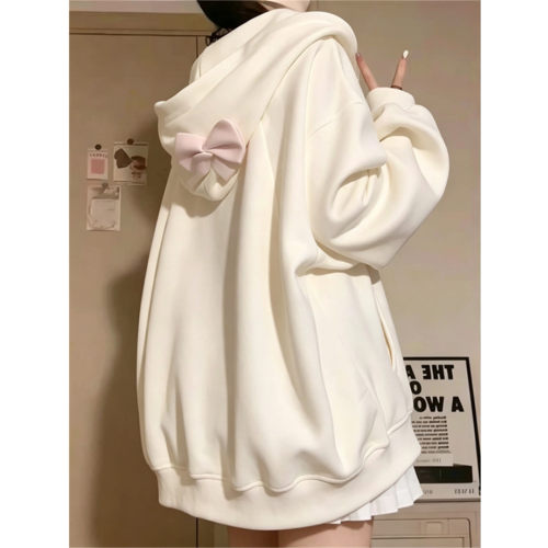 连帽卫衣女宽松oversize开衫外套