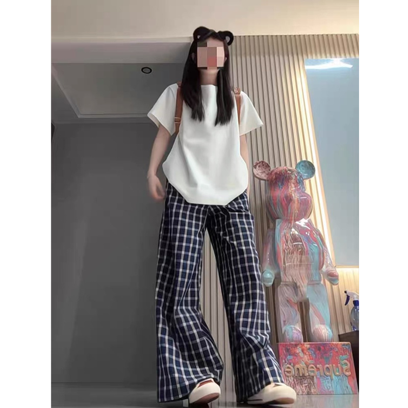 纯棉正肩白色短袖t恤女宽松上衣