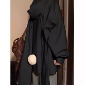 设计感小众长兔耳朵薄款 外套 连帽卫衣女春秋oversize宽松慵懒开衫