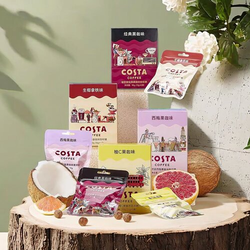咖世家咖啡润喉糖Costa水果薄荷开车加班犯困伴侣零食便携铁盒装