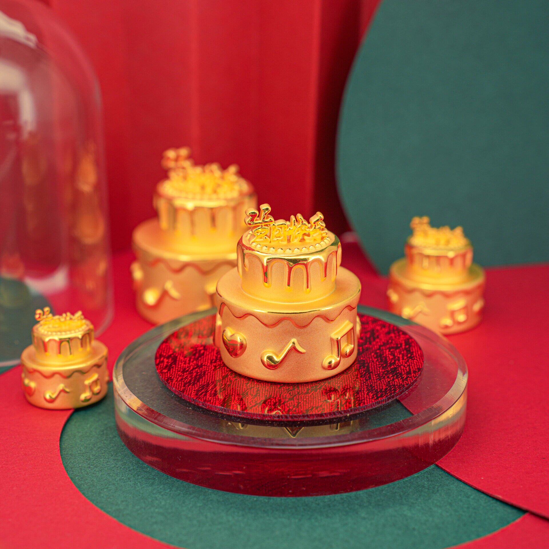 足金999小蛋糕纯金摆件5g宝宝周岁生日蛋糕黄金礼物送女友投资