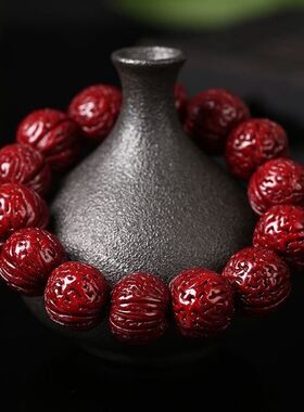 机刷包浆桃核手串蚂蚁纹