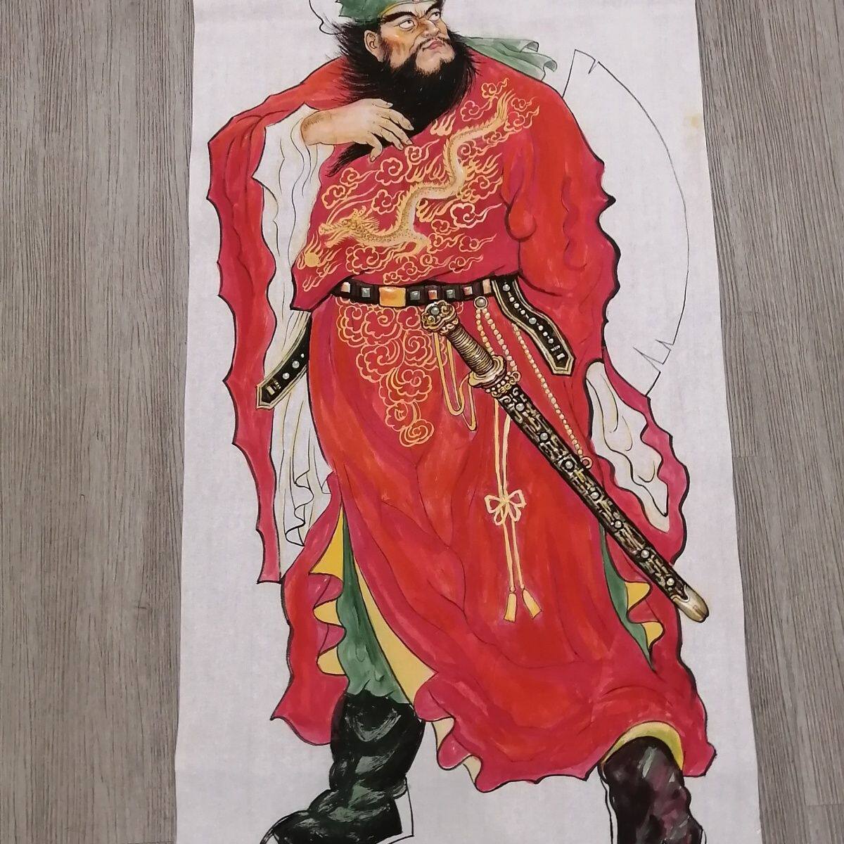 钟馗画像朱砂纯手绘客厅