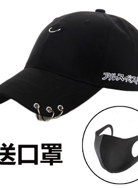 黑色鸭舌帽子男潮流时尚韩版硬顶