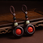 高含量朱砂原石紫檀红砂本命佛汽车钥匙扣男女挂件批发