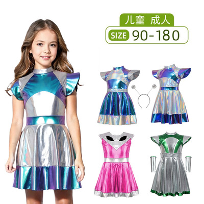 儿童元宇宙科技服装女超人雷神裙