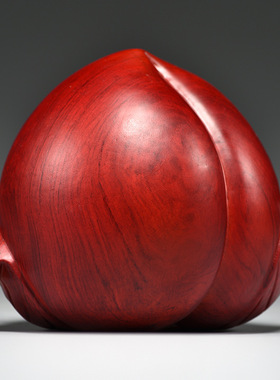 红花梨木雕寿桃子福寿摆件家居客厅装饰工艺品生日贺寿送长辈红木