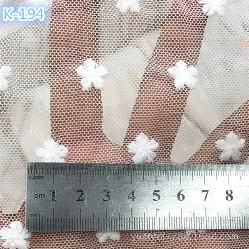 K-194大满天星碎花锦纶网纱刺绣蕾丝面料绣花布DIY婚纱服装辅料