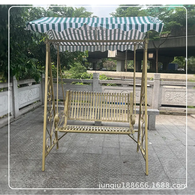 户外秋千吊椅阳台家用双人铁艺摇椅室外庭院花园摇篮藤椅防水休闲