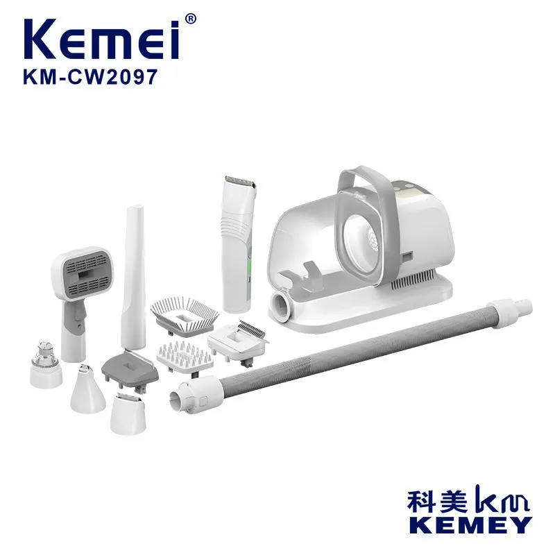 科美/KEMEI新款多功能宠物毛发修剪器套装磨甲吸毛猫狗美容按摩机