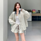 美式复古拼接翻领外套女2025秋季新款甜酷风休闲小个子短裙两件套，女装套装/套裙，丽人依阁