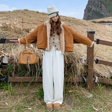 现货8821kp195k288麂皮绒2025新款小个子冬季加绒加厚羊羔毛外套，女装派克服，丽人依阁