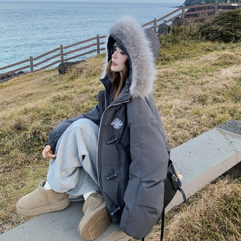 2574kp325k478灰色羽绒服，女装羽绒服，丽人依阁