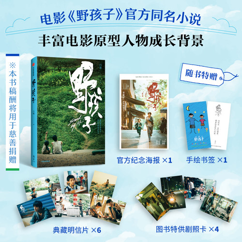 【随书特赠纪念海报+明信片+剧卡】野孩子 官方同名小说 源自“流浪兄弟”真实事件、聚焦“社会困境儿童”，诠释爱与陪伴的意义