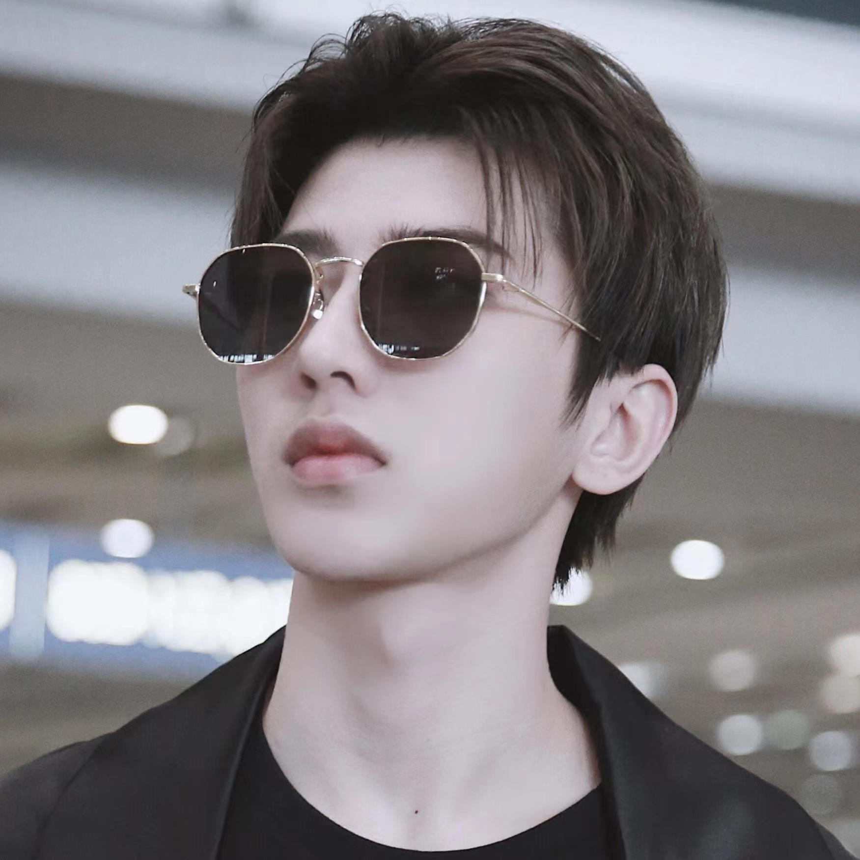 新款金属多边形太阳镜女欧美潮流小框炫彩水银海洋片墨镜3548