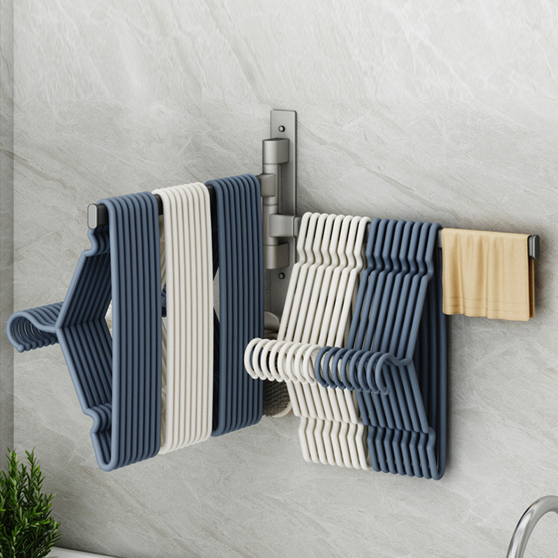 晾衣架收纳整理架神器免打孔阳台可旋转多功能夹子挂钩家用培壁挂