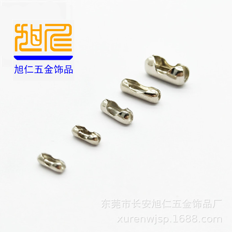 不锈钢珠腰扣2.0珠胆扣2.4双环扣龙虾扣圆珠链1.5波珠链图片