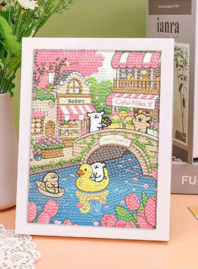 线条小狗DIY钻石画手工粘贴礼物