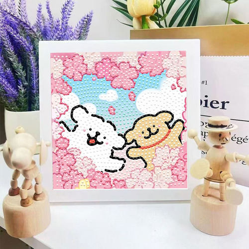 新款线条小狗diy手工卡通儿童
