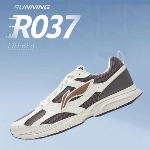 LiNing李宁R037简约潮流轻质回弹织物减震防滑耐磨透气跑步鞋男款