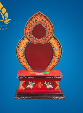尼泊尔纯铜鎏金佛龛供桌家用供奉座台菩萨神财神爷架放7寸像
