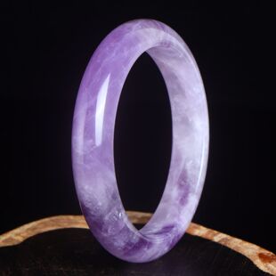 天然巴西紫水晶手镯薰衣草紫玉女款 镯子生日礼物饰品送鉴定证书