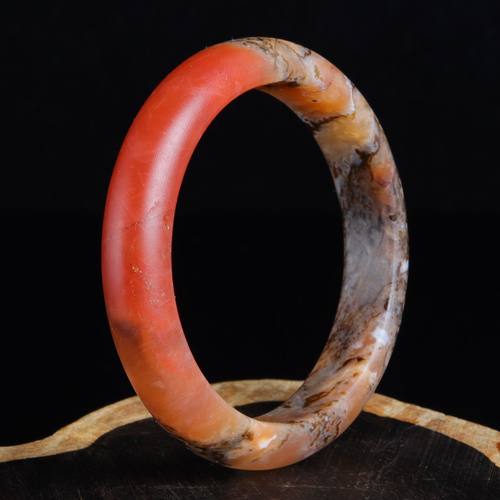 手镯天然保山南红放漏捡漏