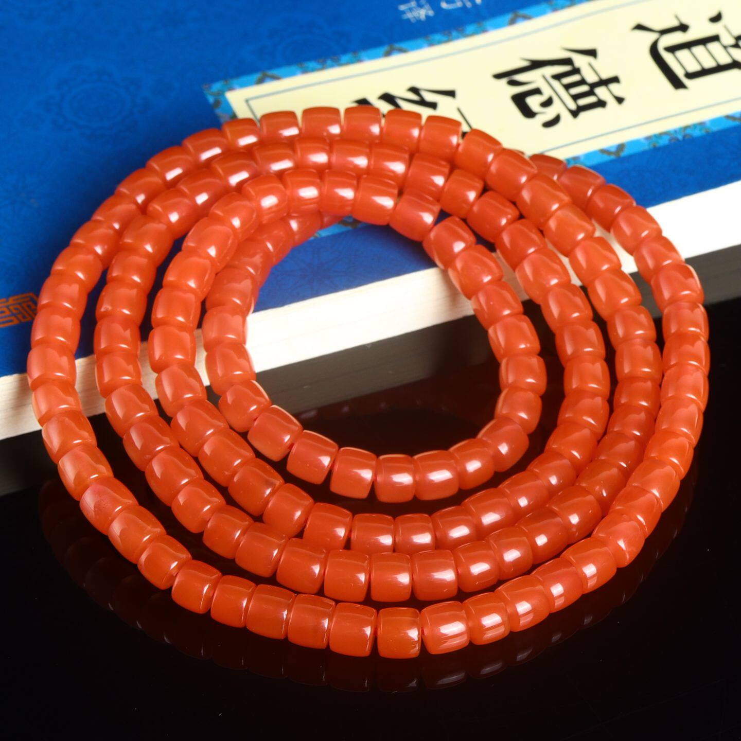 天然南红玛瑙手链樱桃红直切收藏男女款生日礼物饰品送鉴定证书