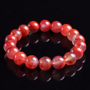 男女款 天然南红玛瑙手链川料凉山 手串 冰飘 情人节礼物饰品 南红