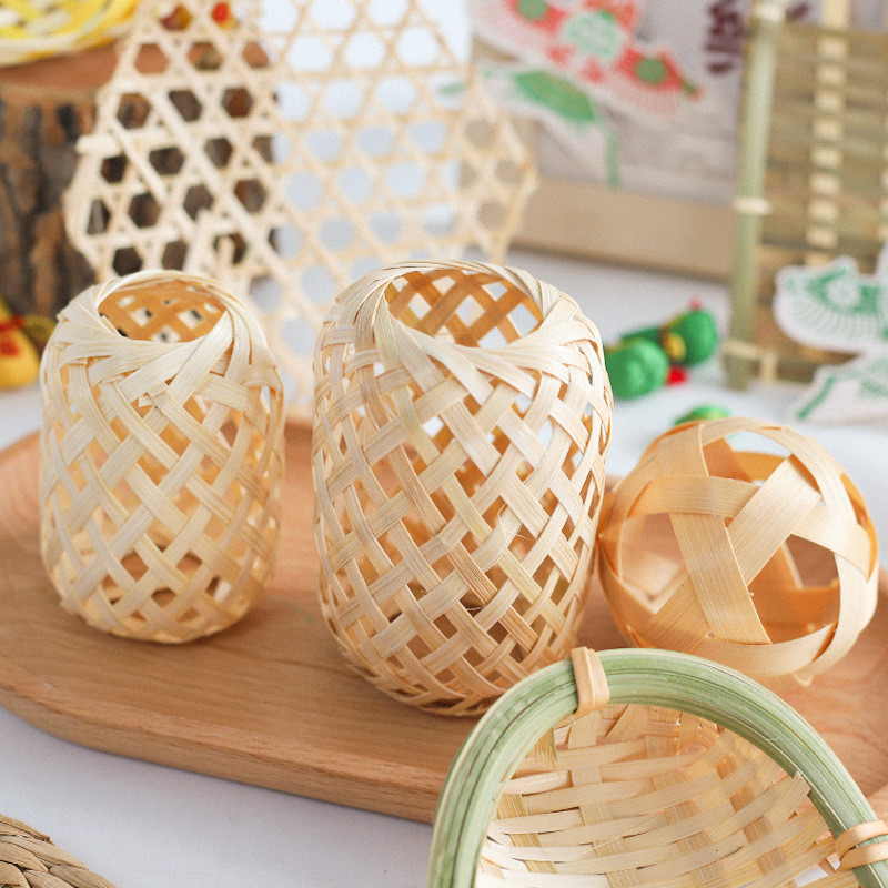 端午节竹片竹编灯笼便当盒艾草装饰竹笼创意花艺礼品礼物包装
