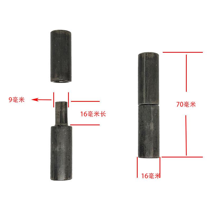 门轴焊接转轴铁圆柱铰链脱卸门轴8至60直径圆柱合页天地轴