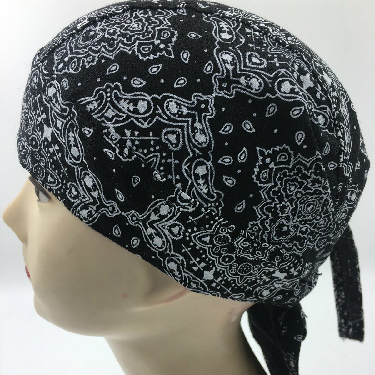 新款棉质嘻哈腰果花头巾帽海盗帽包头帽户外骑行头套可定作