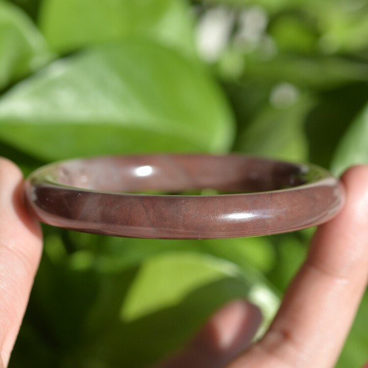 68#内径53.5圈正品纯天然新疆金丝玉紫罗兰手镯紫色紫气东来