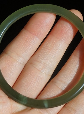 24#内径54.5mm天然和田玉手镯叮当手镯正品青白玉手镯细条圆条