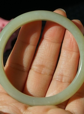 27#内径52mm天然和田玉手镯小手镯小尺寸油润通透青白玉小口径