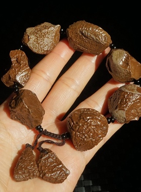 2#新疆天然戈壁泥石手链皱纹泥石异形大珠子原生态男士原石手链