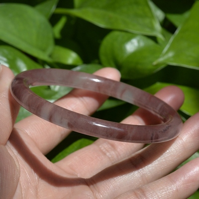 正品新疆金丝玉手镯冰种圆条