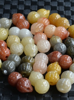 天然戈壁玉金丝玉花生人生如意