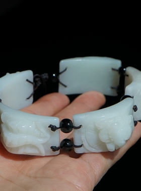 3#天然和田玉手链五毒手钏独霸天下百毒不侵蛇蜘蛛蜈蚣金蟾