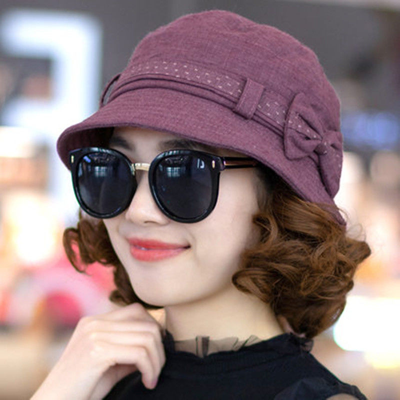 春秋款中年人女帽子老年女士盆帽渔夫帽遮阳帽妈妈奶奶帽四季布