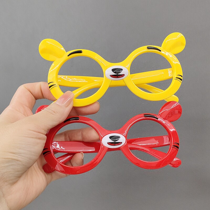 儿童小熊无镜片眼镜架拍照装饰