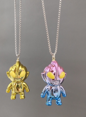 儿童项链男女童宝宝可爱卡通超人吊坠个性炫酷小男孩卫衣配饰链潮