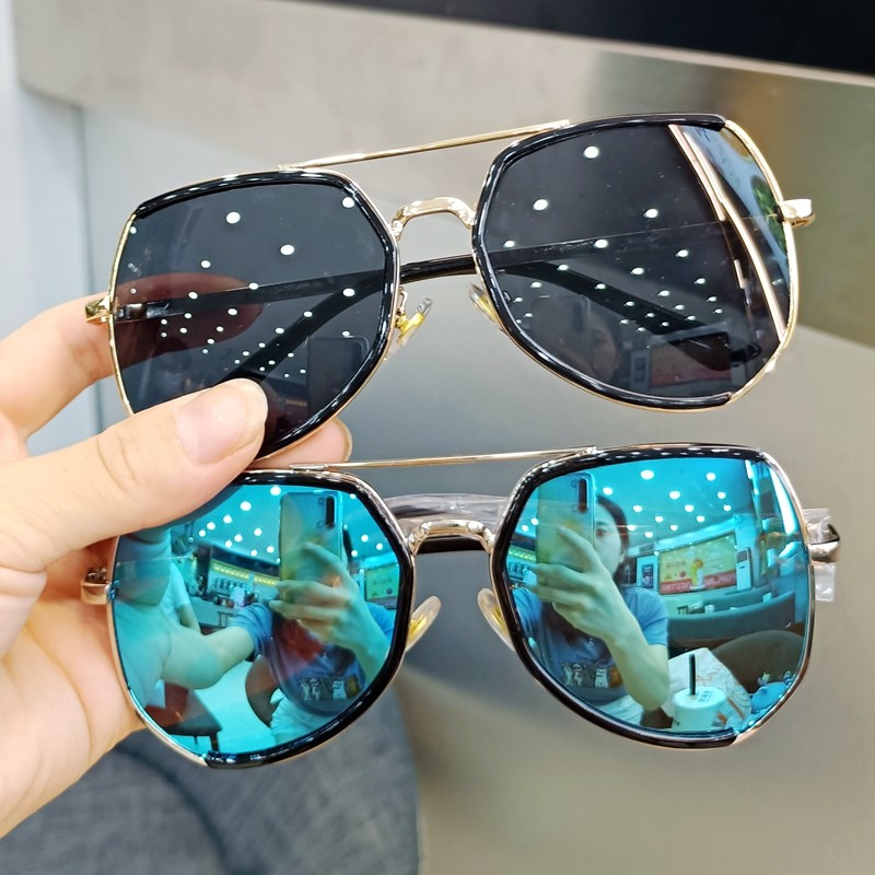 儿童墨镜时尚个性男童蛤蟆镜中大童女孩炫彩大框走秀表演眼镜潮童