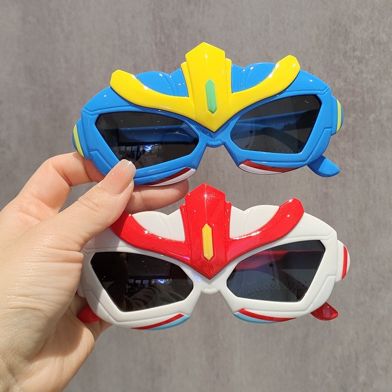 儿童发光眼镜男童炫酷卡通宝宝硅胶墨镜小男孩偏光太阳镜防紫外线