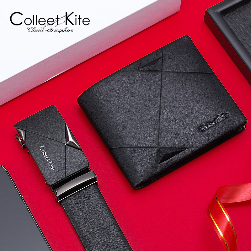 colleet kite男士钱包男真皮短款皮夹2019新款青年商务钱夹薄款潮