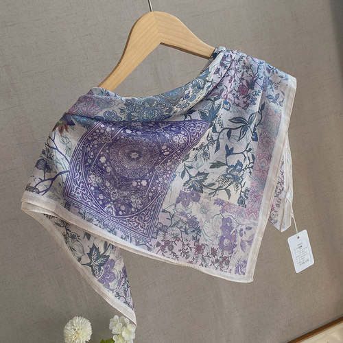 彼岸楚秋季油画文艺气质女方巾