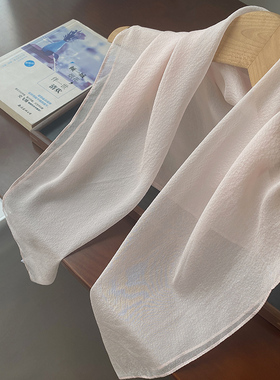 纯洁淡雅轻薄真丝小方巾70厘米春夏防晒披肩女护颈纱巾桑蚕丝围巾