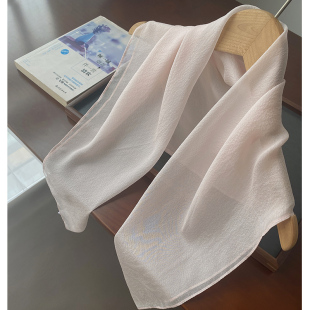 纯洁淡雅轻薄真丝小方巾70厘米春夏防晒披肩女护颈纱巾桑蚕丝围巾