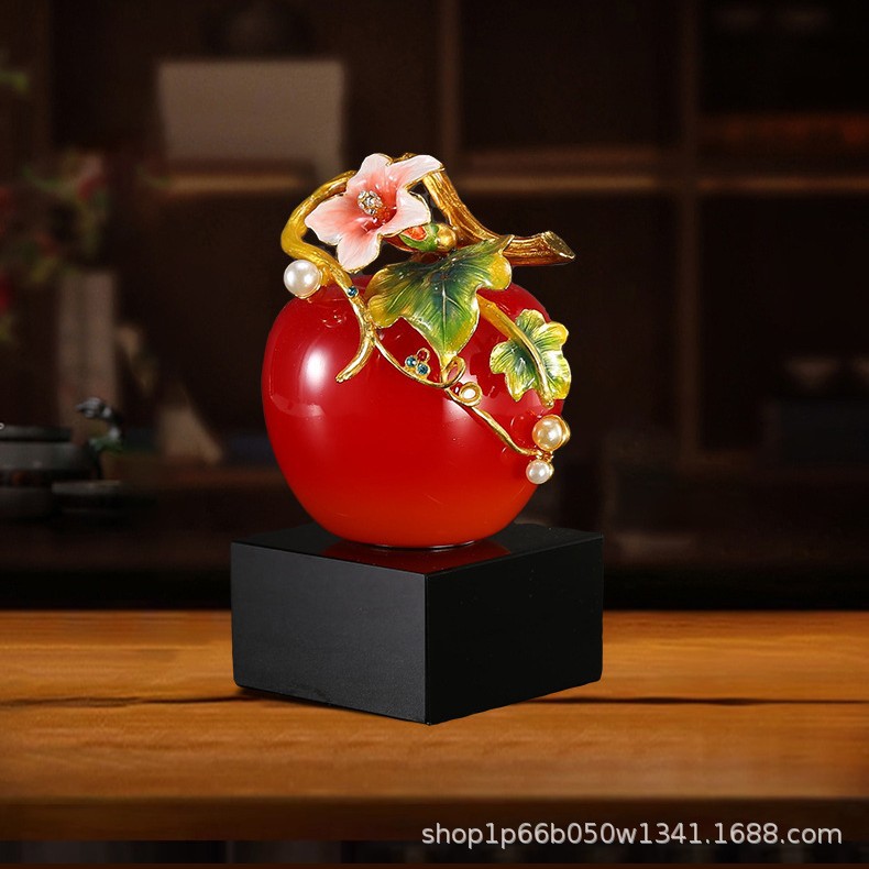 平安福来酒柜摆件客厅电视柜玄关装饰工艺品新中式家居珐琅彩礼品