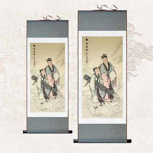 赴会瑶池图挂画新中式书房客厅装饰画茶楼卧室丝绸卷轴画礼品字画